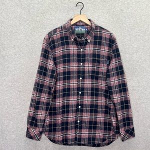 Chubbies Shirt Mens XL Red Blue Plaid The Nutter Thick Flannel Logo Button Up